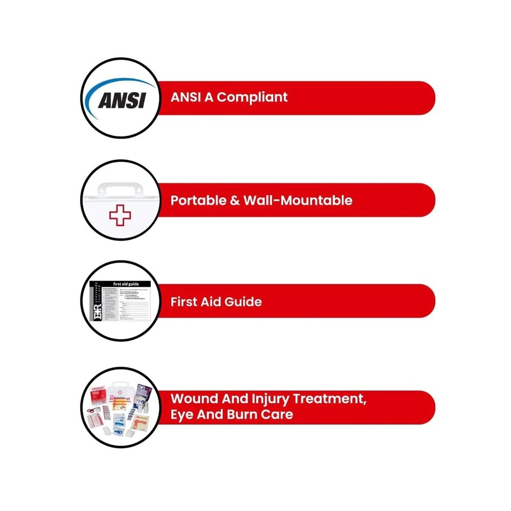 Ever Ready First Aid Basic Ansi First Aid Kit Class A Plastic Case 10-40 Person