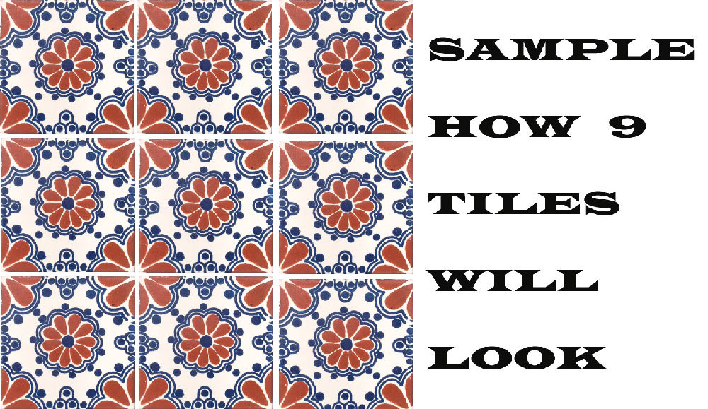 #C002 MEXICAN CERAMIC HANDMADE TALAVERA TILE SETS