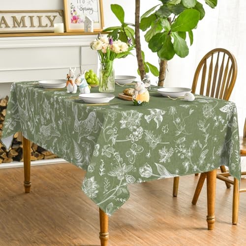 Easter Tablecloth 60×84 Inch Rectangular Easter 60" x 84" (Rectangular) Green