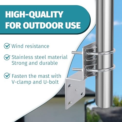 Pole Mounting Bracket, Antenna Mount Bracket, Heavy Duty Antenna Pole Mount, 1