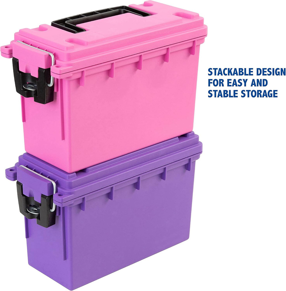 12631 Ammo Storage Box, Stackable .30 Cal Field Boxes, Water and Dust Resistant,