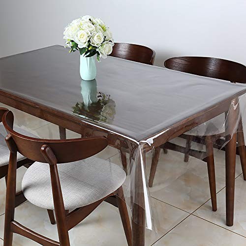 Clear Vinyl Tablecloth Protector Waterproof/Oil-Proof 54" x 84" (Rectangular)