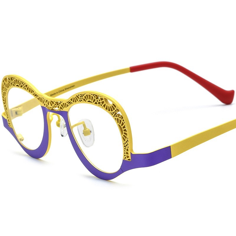lightweight titanium color-block optical glasses frame