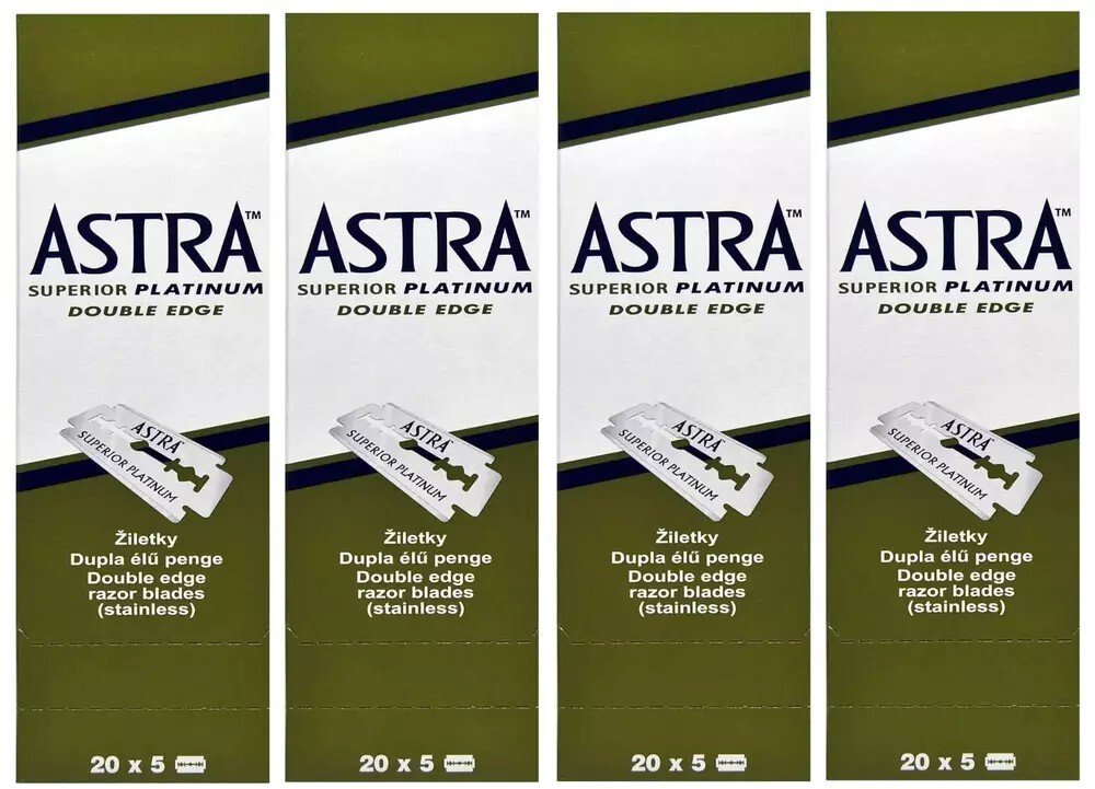 Astra Superior Platinum Double Edge Razor Blades | 400 Blades Pack