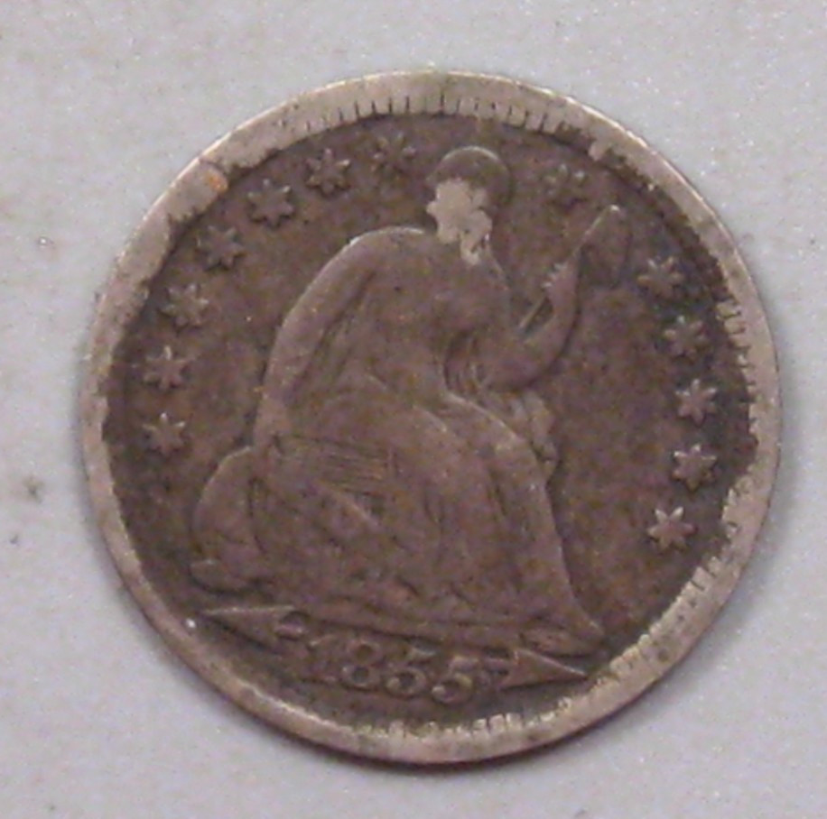 F/VF 1855 Seated LIBERTY Half Dime. #11