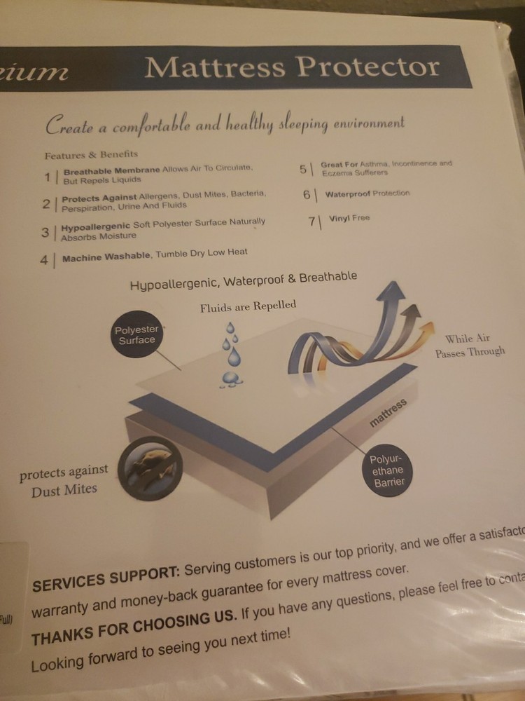 Premium Waterproof Full Size Mattress Protector By Kayfia