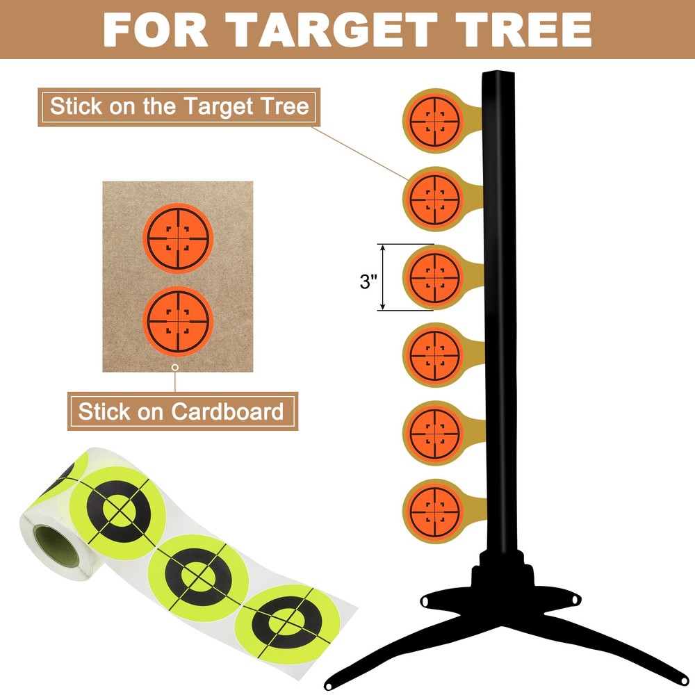 1 Roll Circle Splatter Target Stickers 3", Yellow/Black Style 9
