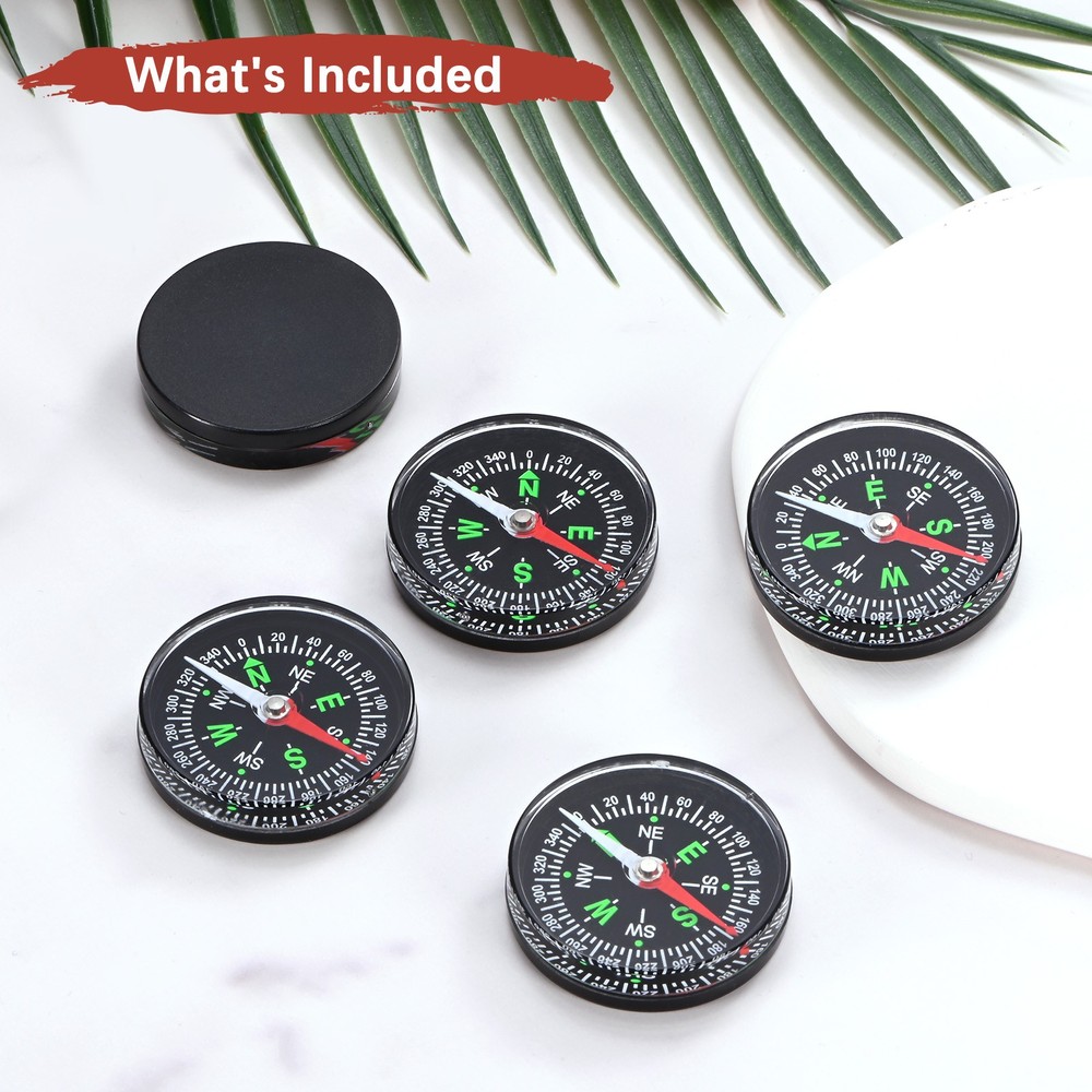 40mm Mini Compass [1PCS] - Pocket Oil Filled Small Compass Bulk - [Black]