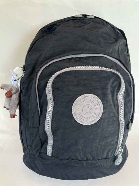 New With Tag  Kipling Hiker Expandable Backpack -Black Mint Trim