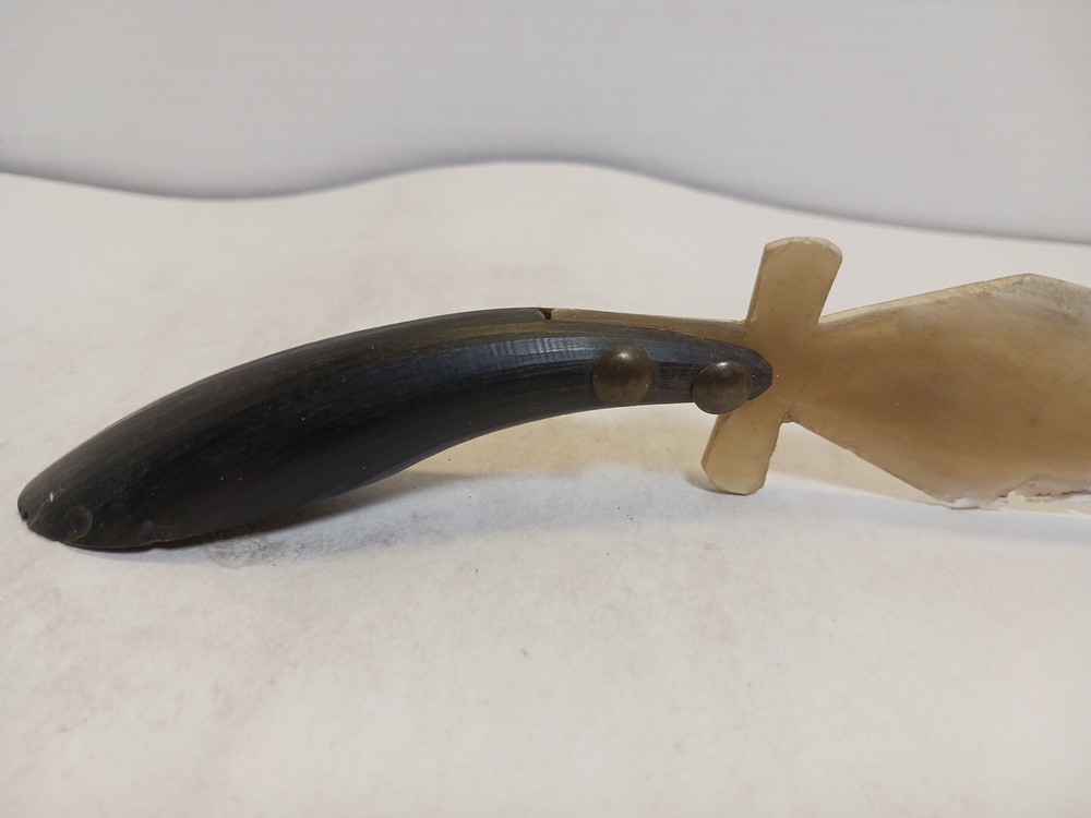 Vintage Bone Knife With Horn Handle