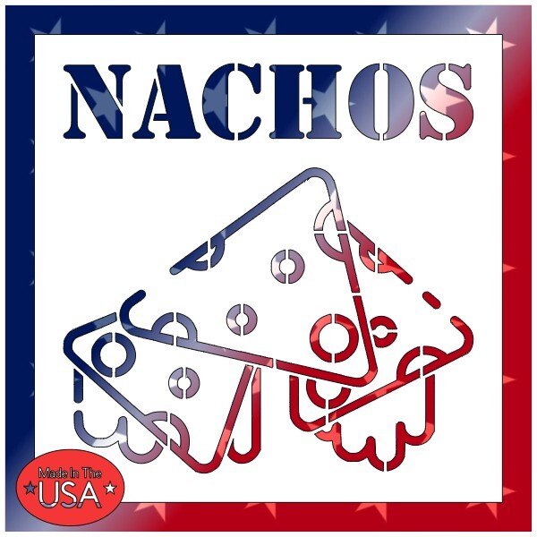 8"x8" Clear Plastic Stencil - Nachos (SAA134)