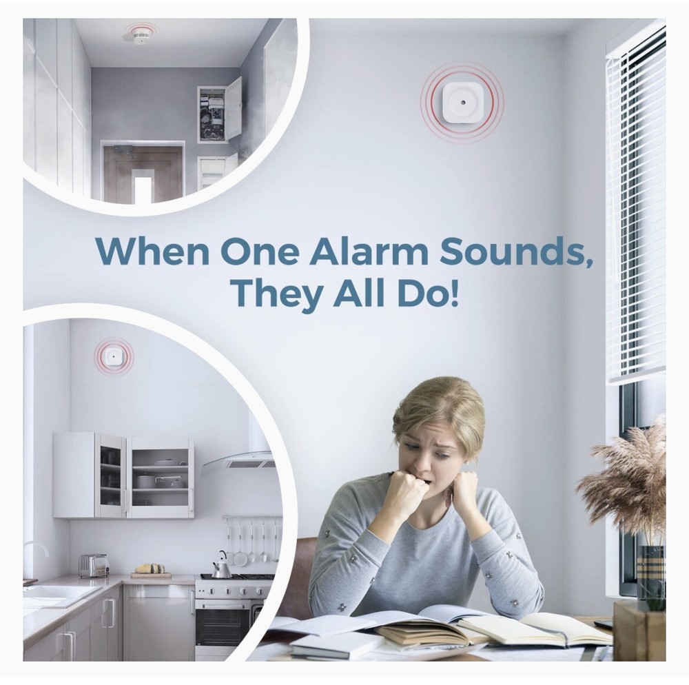 Aegislink Wireless Interlinked Smoke Alarm S-RF200 6 PACK