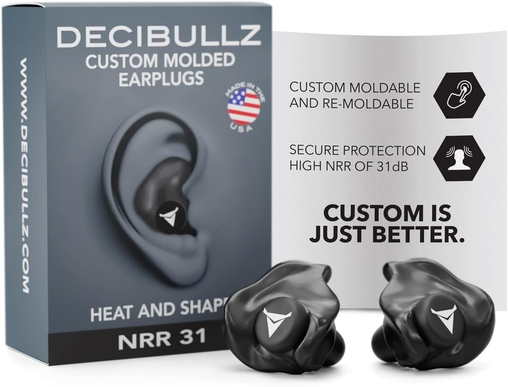 Custom Molded Earplugs with 31dB NRR - Comfortable, Reusable Hearing Protection