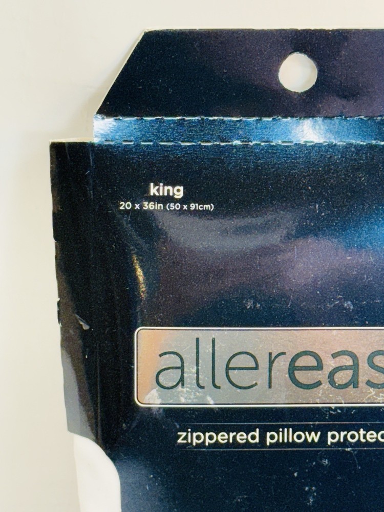 Allerease Zippered Pillow Protector King 20”x36” Max Allergy & Bedbug Protection