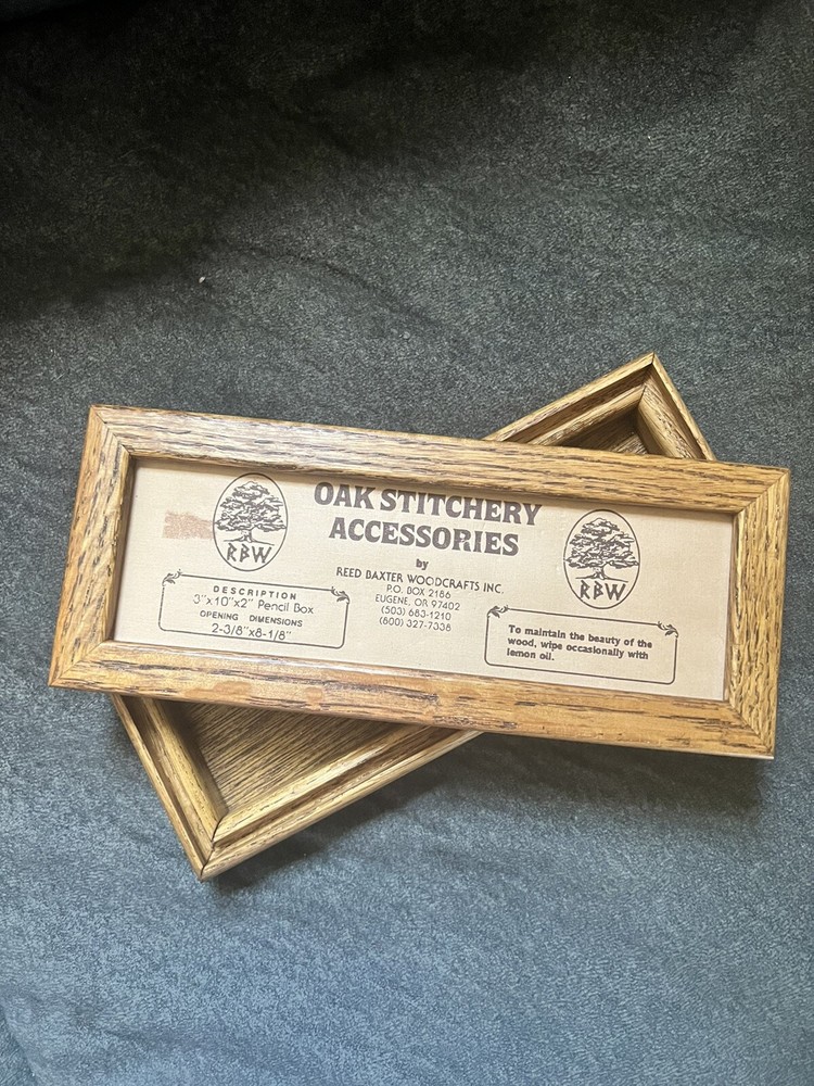 Vintage Reed Baxter Woodcrafts Pencil Box