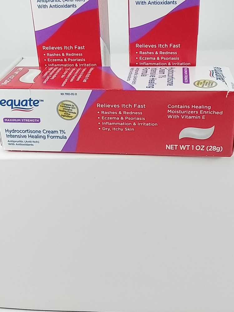 Equate Maximum Strength Hydrocortisone Cream, 1 oz Each, 3 PACK.