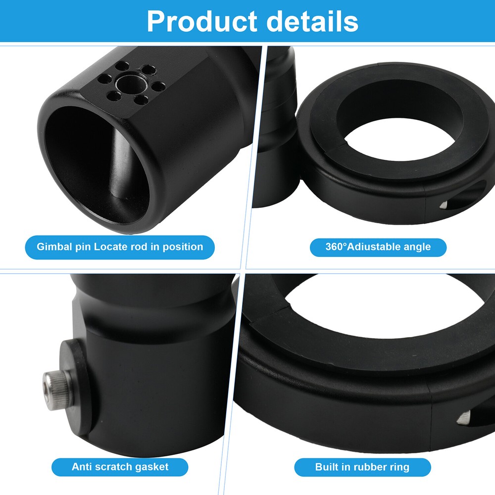 Boat Flag Pole Bracket Kits Rail Mount without Drilling Black