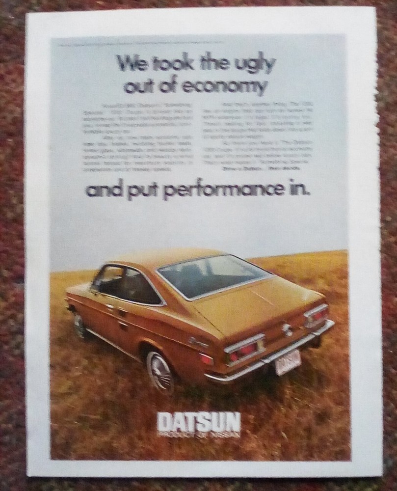 1971 Datsun 1200 Coupe Print Ad