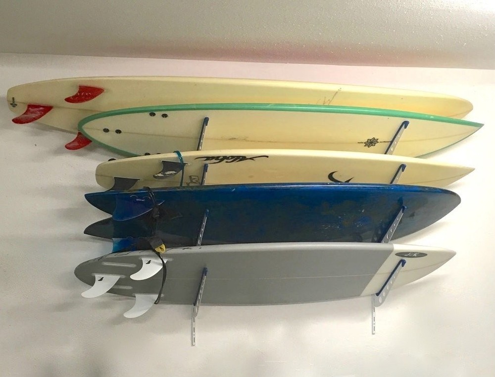 Metal Surfboard Storage Rack, 4 Surf Adjustable Home Wall Mount