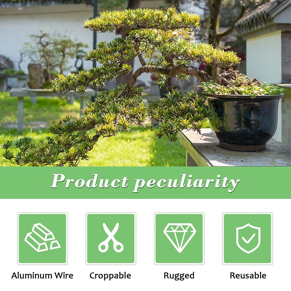 Tree Training Wire Kit 5 Rolls 164ft,Bonsai Training Wires with WireCutter,A...