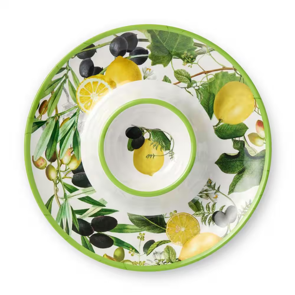 Limone 14.5 In. Multi-Colored Melamine 3-Piece Platter Set