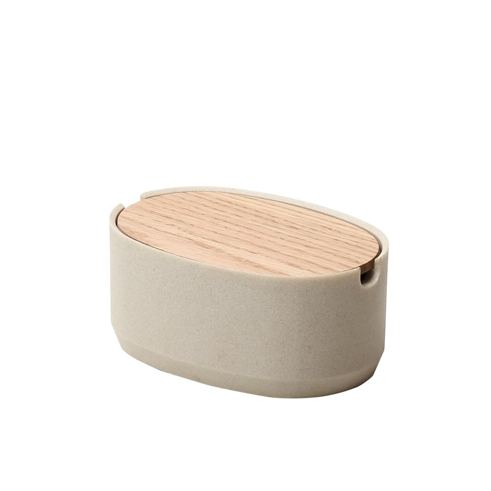 ideaco Oval Box S Low stone sand white