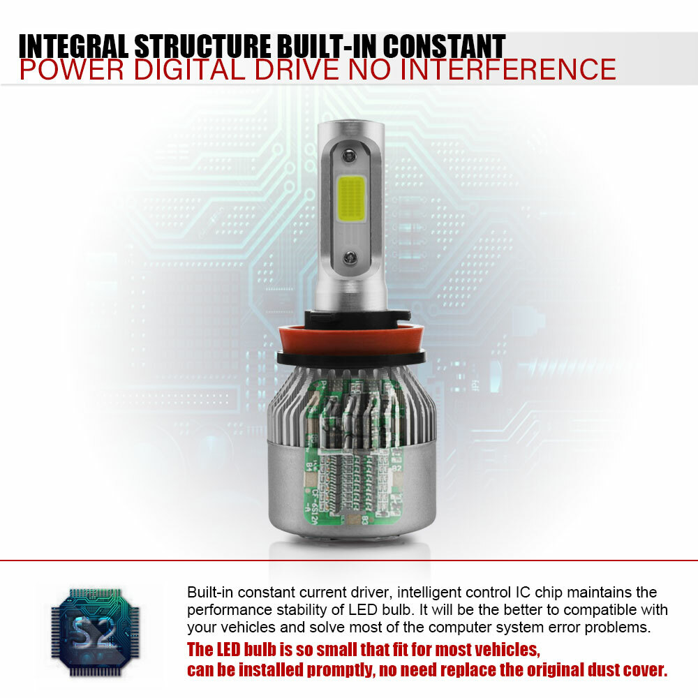 For Freightliner Cascadia 2008-2016 LED Headlight High Low Beam 4x Bulbs Combo