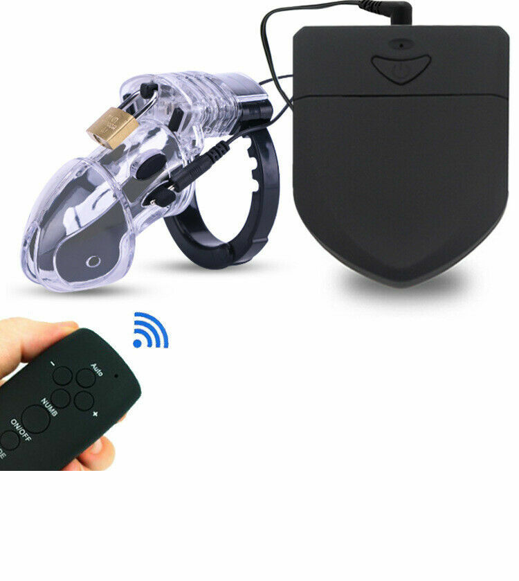Male Electri Shock Chastity Cage 20m Remote Control Electronic Doping Device