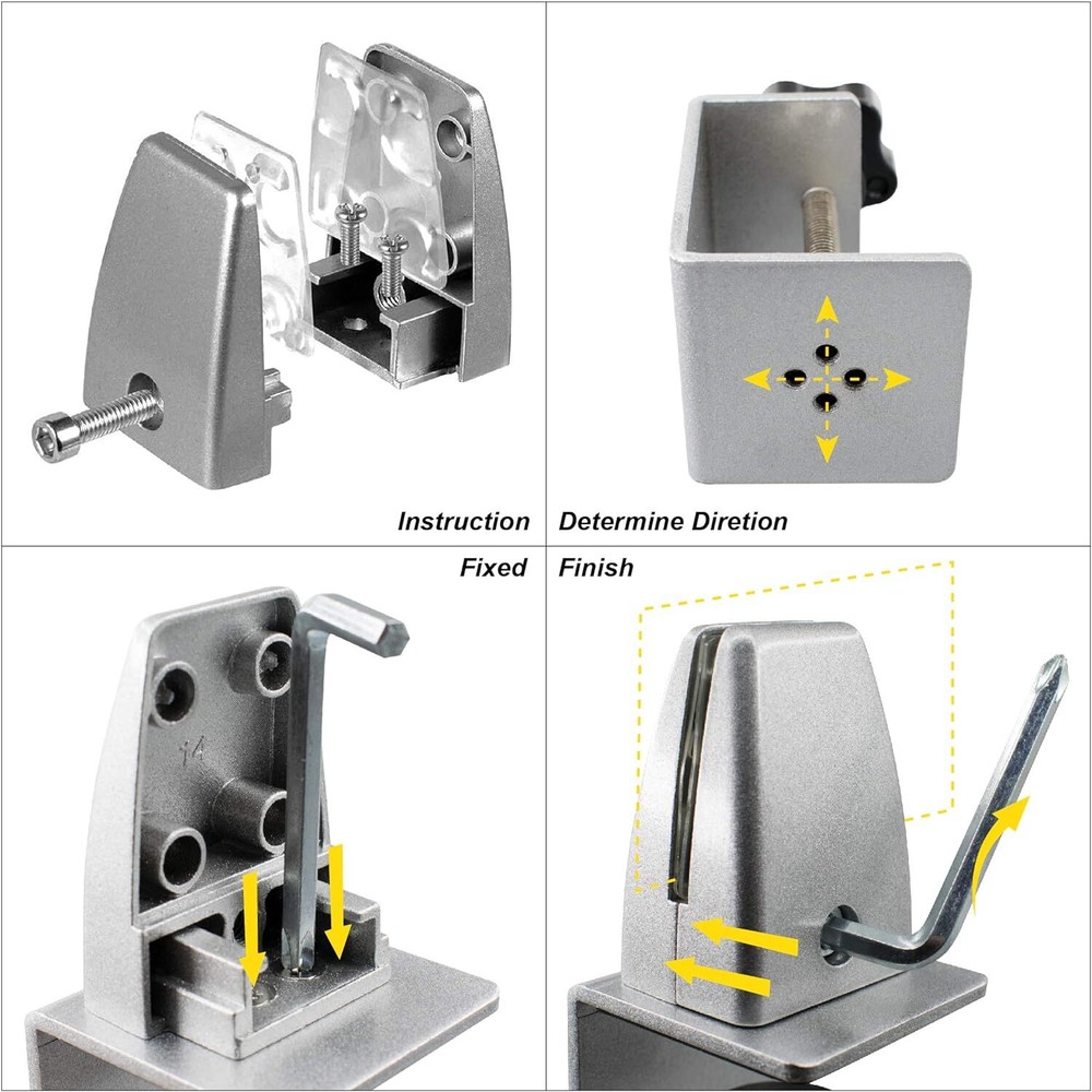 Heavy Duty C Shape 4 Pack Desk Support Clamp Adjustable Hardware Vise