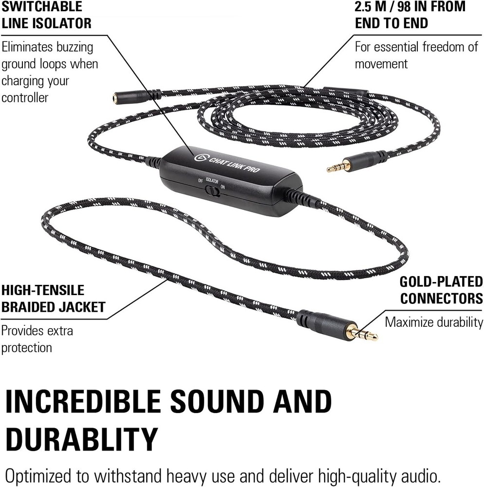 Chat Link Pro Audio Adapter for PS5, PS4, Nintendo Switch, Black
