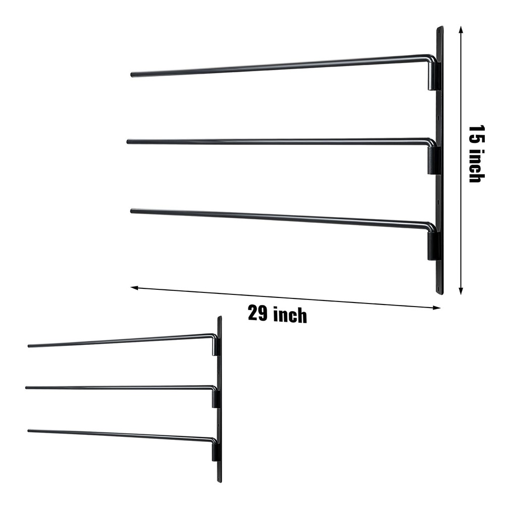 Wall Mounted Saddle Rack 2 Pack Swing Out Holder Three Tiered