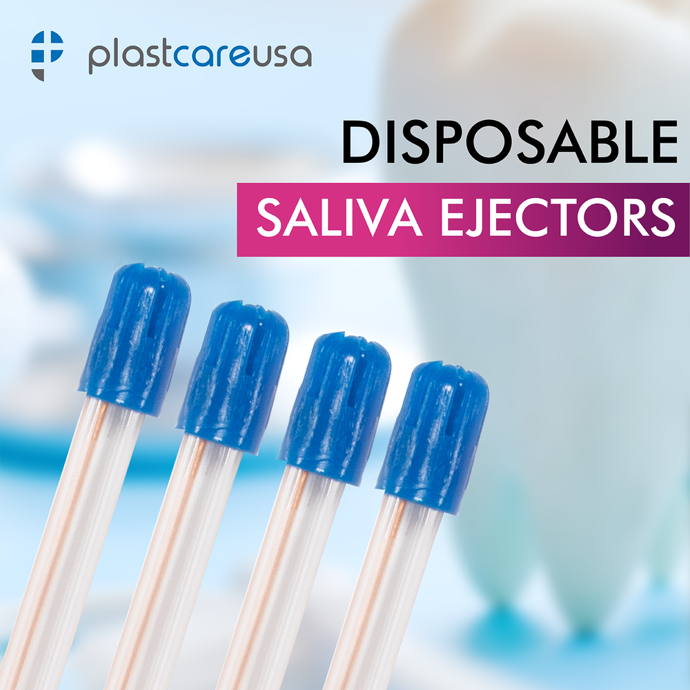 200 Saliva Ejectors Ejector CLEAR BLUE Dental Suction Tips Disposable