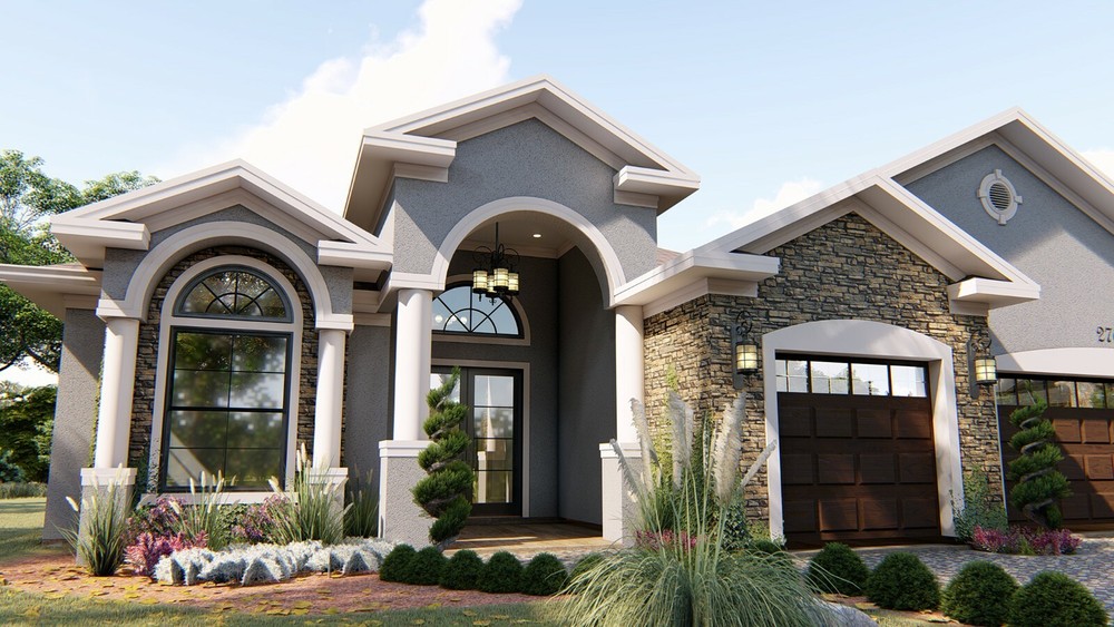 BLUEPRINTS MEDITERRANEAN HOUSE PLAN ARCHUP #106M