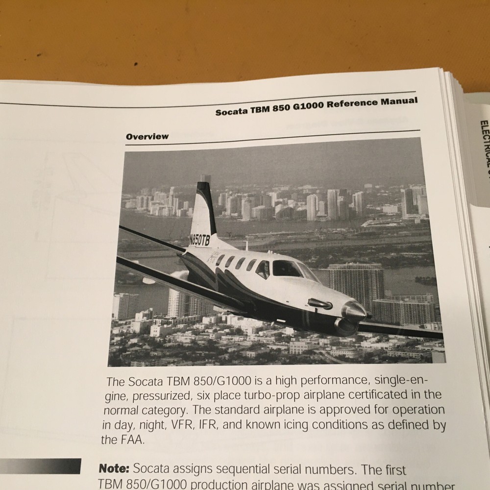 Socata TBM 850, G1000 Reference Manual