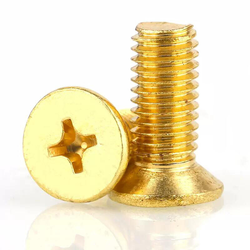 2pcs M8 brass screw Phillips bolt countersunk thread nail machine screws cross