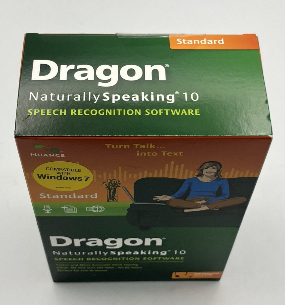 Dragon Naturally Speaking 10 Speech Recognition Software NIB