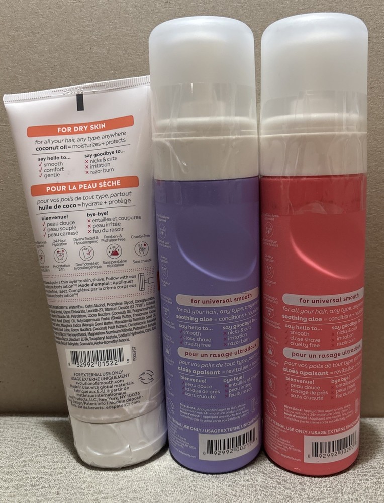 eos Shave Cream 3 Pack Coconut/ Lavender/ Pomegranate Raspberry