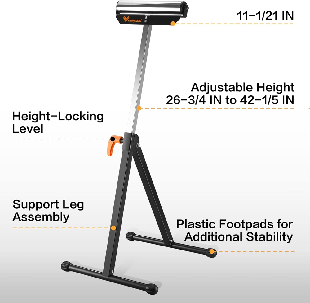 Roller Miter Saw Support Stand 2 Pc Pack Folding Tool Table Workbench Adjustable