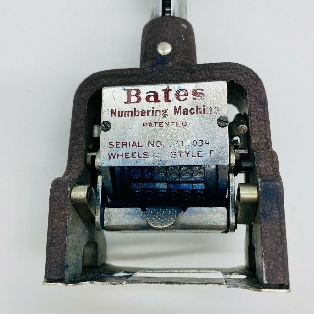 Bates 6 Wheel Style E Numbering Machine