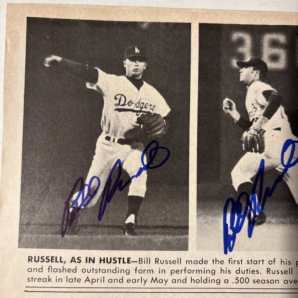 1972 Dodgers Program/signed 4x by Rookie Shortstop Bill Russell