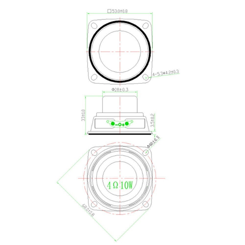 2Pcs Replacement Full Range Speaker 4ohm 10W Bluetooth Speaker