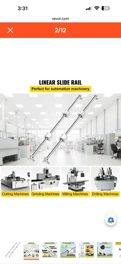 SBR16 1000mm Supported Linear Rail – 16mm CNC Slide – VEVOR
