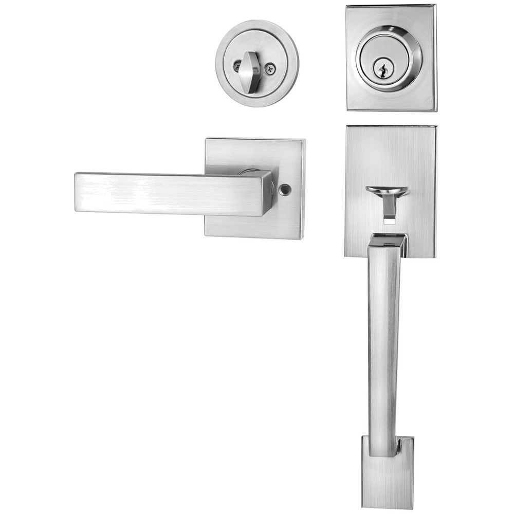 Adjustable Front Door Lock with Lever Handle - Modern Style