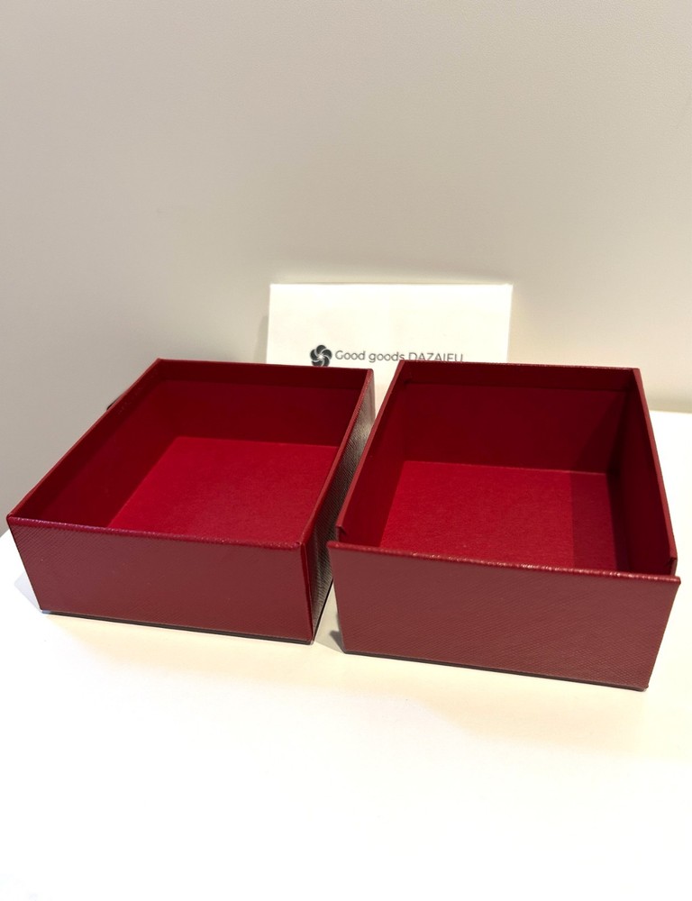 Cartier Pair Ring Empty Box Red Leather Case & Outer Box Set Gift Authentic