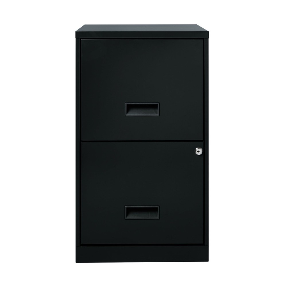 Space Solutions 2 Drawer Letter Width Vertical File Cabinet 18" Deep Black
