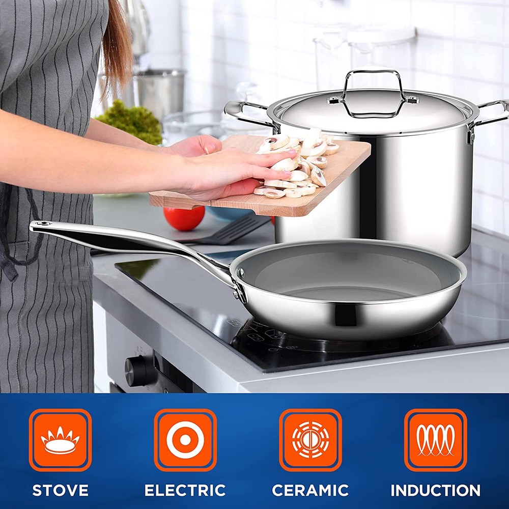 Nutrichef NCSSX45 12Pc Clad Cookware