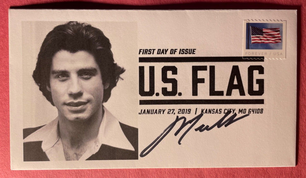 SIGNED JOHN TRAVOLTA FDC AUTOGRAPHED FIRST DAY COVER