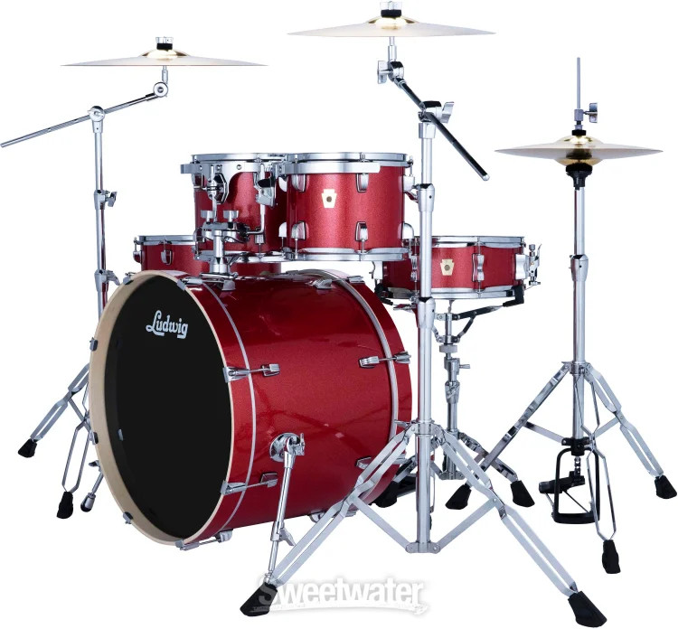 Ludwig Evolution 5-piece Complete Drum Set - Crimson Sparkle