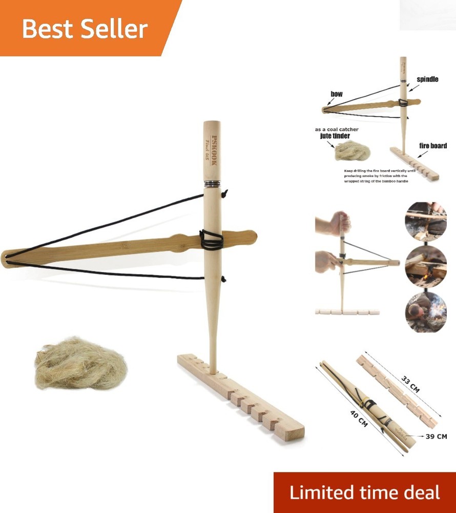Bow Drill Fire Starter Kit:  Bamboo Tool for Wilderness Survival Training