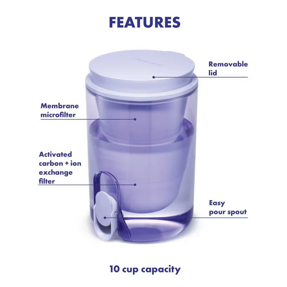 LifeStraw 10 Cup Home Studio Water Filter Dispenser Icelandic Blue